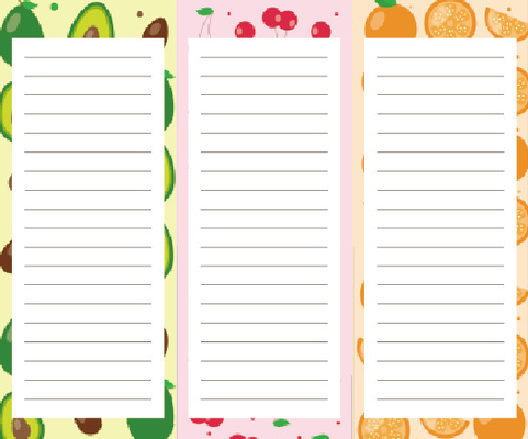 Customized Fruit Magnetic Pad For Fridge Kitchen Food Planner