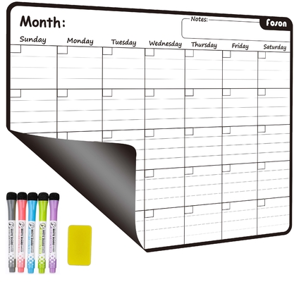 Magnetic Dry Erase Monthly Fridge Calendar White Black For Refrigerator