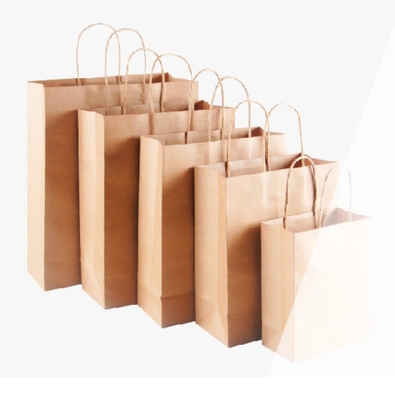 Grocery Paper Bag Packaging Brown Kraft Gift Bags For Shopping