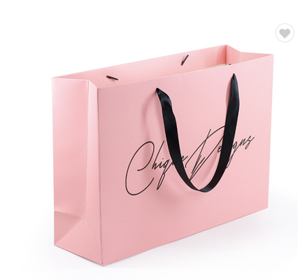 Recycled Glossy Paper Merchandise Bags For Gift Shopping With Personalised Logo