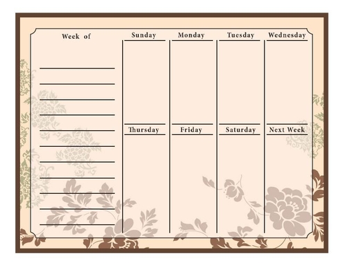 Horizontal Magnetic Fridge Calendar Extra Thick Weekly Planner 16.9 X 13inch
