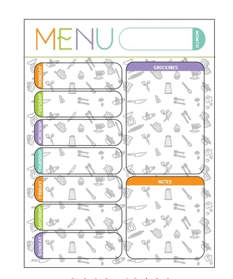 Dry Erase Fridge Meal Planner Horizontal Magnetic note pad 16.9 X 13inch