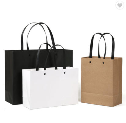 Personalised Kraft Merchandise Bags Brown Shopping Bags Black Logo Printed