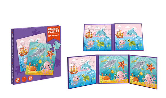 Magnetic Preschool Educational Toys Sea Animal Jigsaw Puzzles For 3 Year Olds +