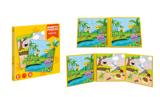 Educational Toys Magnetic Jigsaw Puzzle Book Insects Theme For Kids Ages 3 Years Up