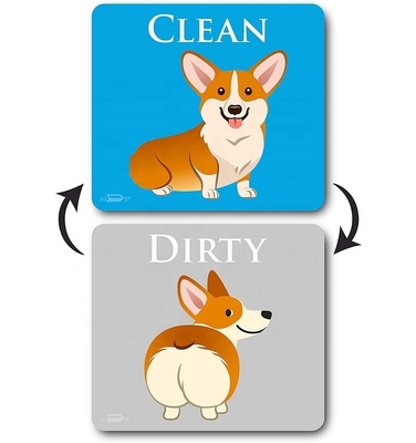 reversible Cartoon Animal Dirty Clean Magnet Dishwasher dirty Sign For Kitchen