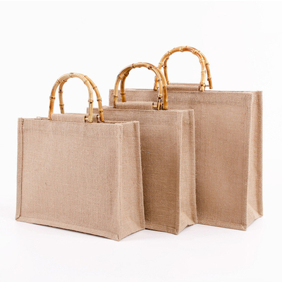 Natural Handmade Jute Bags Tote Eco Friendly Hessian Shopping Bags