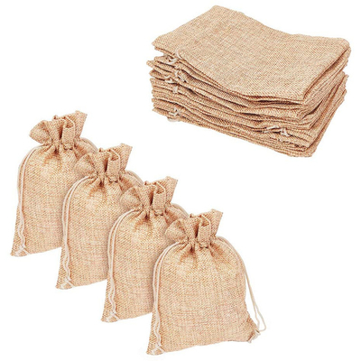 Customized Printed Jute Bags Storage Linen Drawstring Hessian Sacks