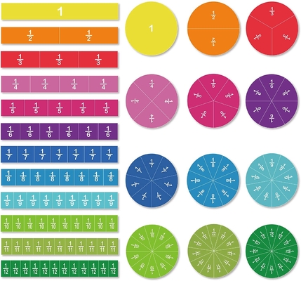 Magnetic Tile Circle Fractions Set 156 Pieces 12 Color Coding Counting And Math Toys