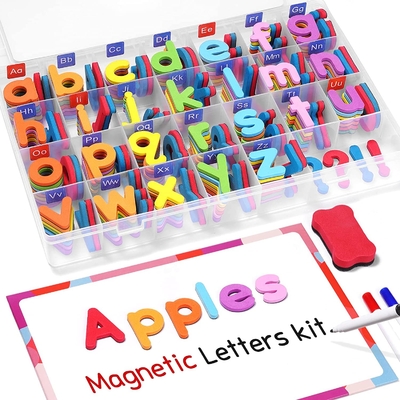 Classroom Magnetic Letters Kit 208 Pieces Double Sided Magnet Sheets Foam Alphabet  For Preschoolers Spel