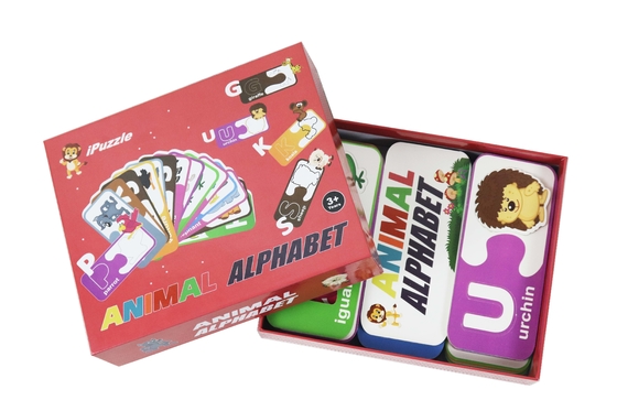 Custom Logo Eco Paper Jigsaw Puzzle Animal Alphabet Abc Matching Cards