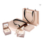 Small Rose Pink CMYK Fancy Gift Paper Bag Packaging Carrier With Ribbon Handles 230gsm