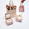 Small Rose Pink CMYK Fancy Gift Paper Bag Packaging Carrier With Ribbon Handles 230gsm
