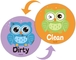 OEM Animal Owl magnetic Clean Dirty Flip Sign Dishwasher Sticker Clean Dirty