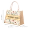 Eco Firendly Jute Bags Customised Printed Floral Jute Bags Shopping