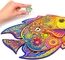 Eco Friendly Magic Animal Wooden Jigsaw Puzzles Shining Fish