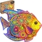 Eco Friendly Magic Animal Wooden Jigsaw Puzzles Shining Fish